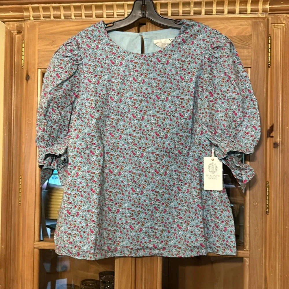 Hyacinth House Blue Ditsy Floral Fiona Blouse